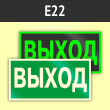 Знак E22 «Указатель выхода» (фотолюминесцентная пленка ГОСТ Р 12.2.143–2009, 250х125 мм)